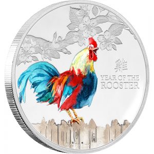 2017 Lunar Rooster 1oz SIlver Coin Reverse, New Zealand Mint