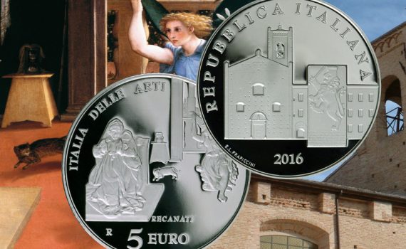 Italy 2016 Silver 5 Euro Recanati Coin splash Image