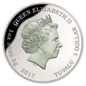 Tuvalu 2017 Silver Green and Golden Bell Frog Coin Obverse