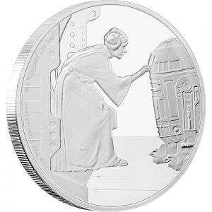 Princess Leia Organa 2016 1oz Silver Coin Reverse, Classic Star Wars Series