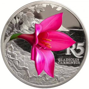 South Africa 2016 Silver Hermanus Cliff Gladiolus(Gladiolus carmineus) Coin