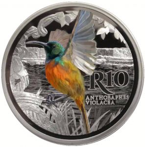 South Africa 2016 Silver Orange-Breasted Sunbird Coin