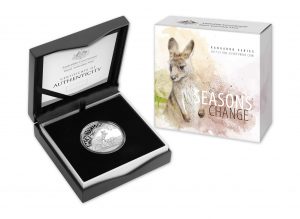 Australian 2017 Kangaroo Season's Change 1oz Silver $1 Proof Coin Box