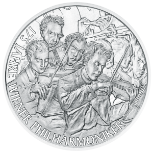 Austria 175th anniversary of the Vienna Philharmonic Orchestra Silver Coin Reverse