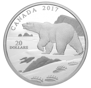 Canada 2017 Nature's Impressions - Polar Bear Silver Coin Reverse