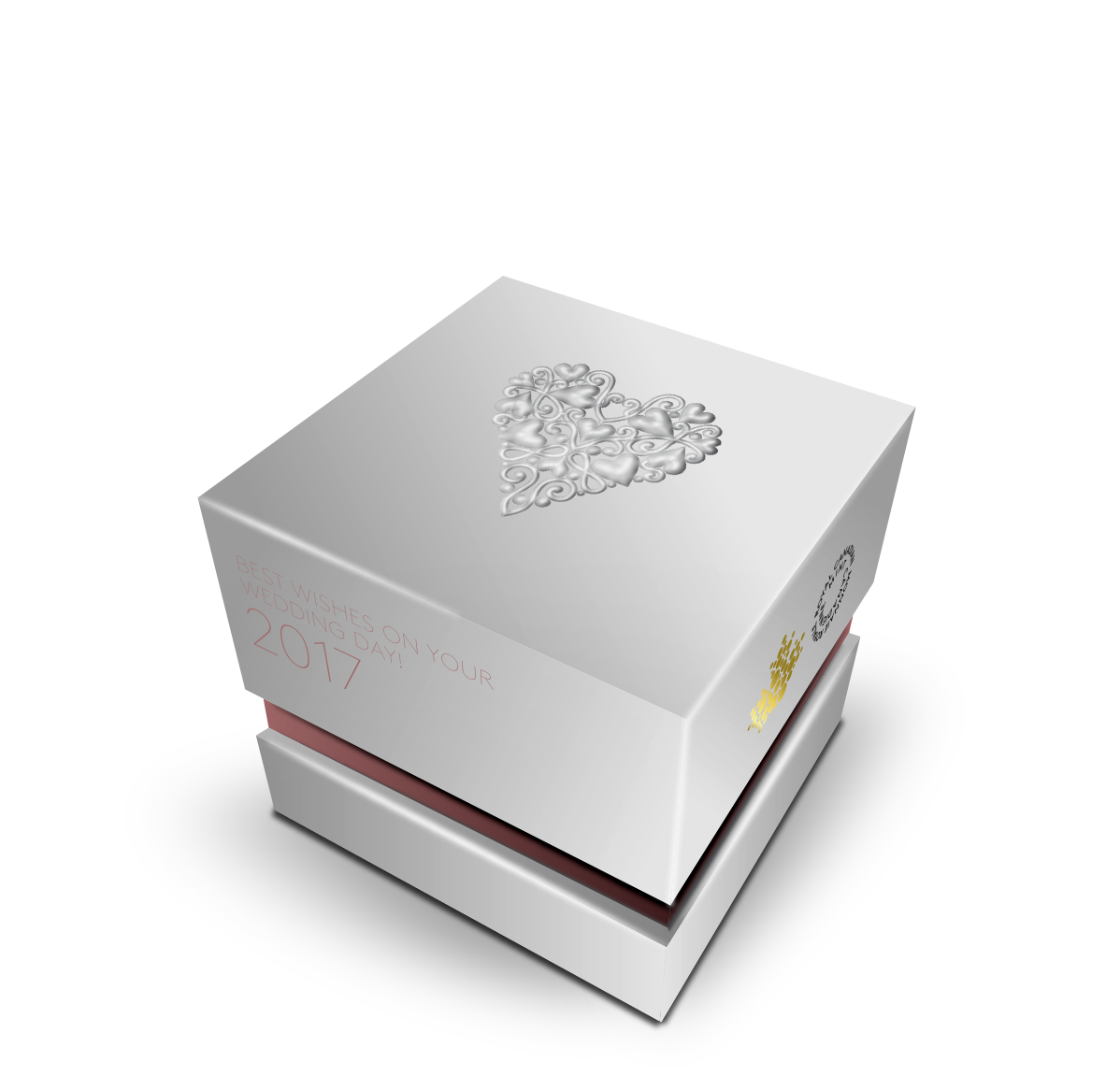 Canada 2017 Best Wished on your Wedding Day silver coin with Rose Gold Plating Box