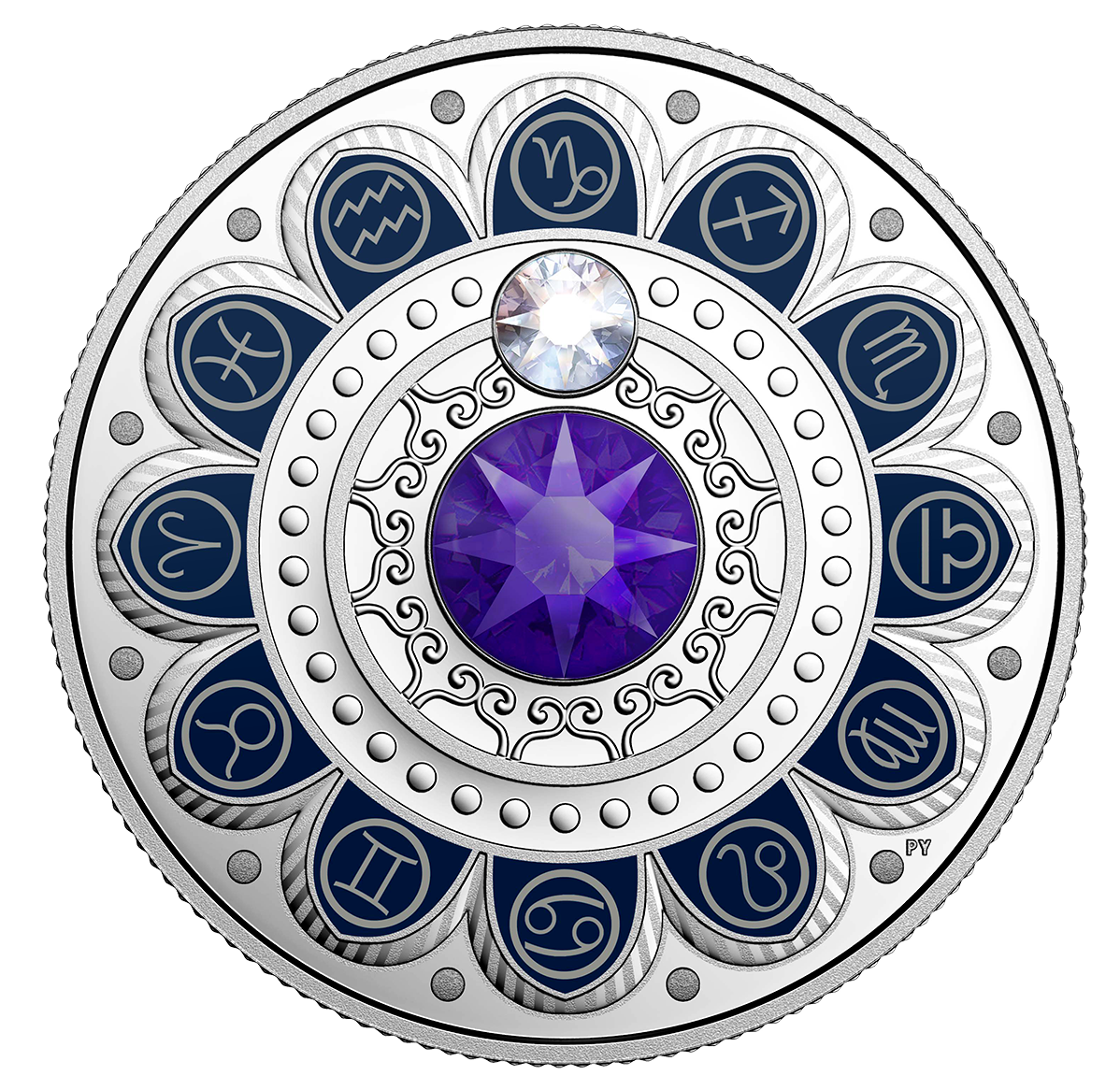 Canada 2017 Silver Zodiac Coin with Swarovski® crystals - Reverse
