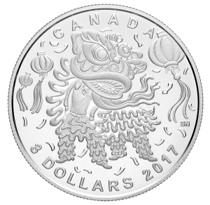 Canada 2017 Pure Silver Lion Dance Coin Reverse