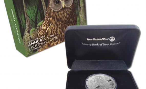 New Zealand 2017 Silver $5 coin - Laughing Owl splash image