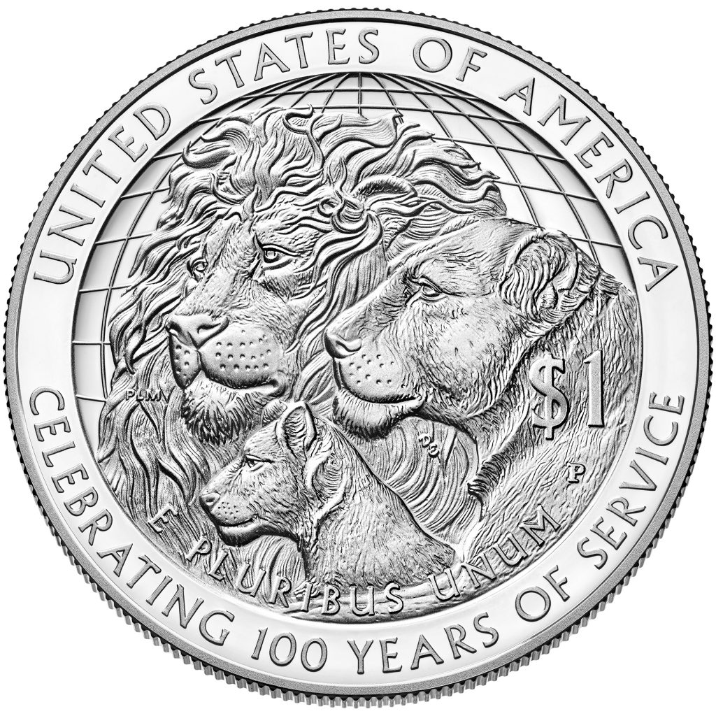 USA 2017 Lions Clubs Commemorative Silver Dollar Coin Reverse