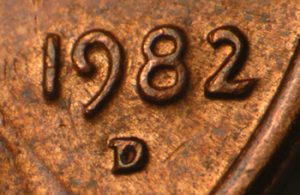 1982- D Bronze Large Date 1c