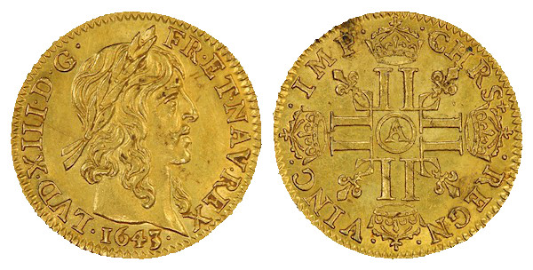 France 1743 Louis d'Or Gold Coin