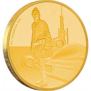 Star Wars Classic Coin Series 2017 Gold 1/4oz Luke Skywalker Coin Reverse