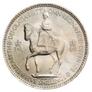 Queen Elizabeth II 1953 Coronation Crown Coin Obverse