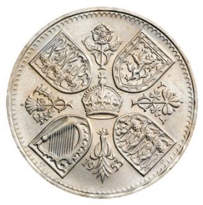 Queen Elizabeth II 1953 Coronation Crown Coin Reverse