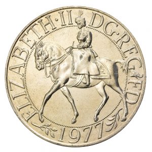 Queen Elizabeth II 1977 Silver Jubilee Crown Coin Obverse