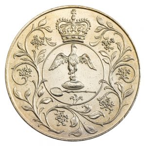 Queen Elizabeth II 1977 Silver Jubilee Crown Coin Reverse