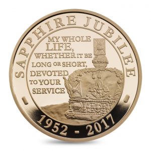 United Kingdom 2017 £5 Gold Sapphire Jubilee Coin Reverse