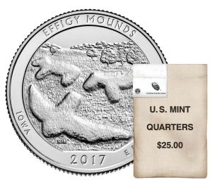 USA 2017 Effigy Mound Quarter Dollar Coin bag - America the Beautiful