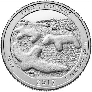 USA 2017 Effigy Mound Quarter Dollar Coin Reverse - America the Beautiful