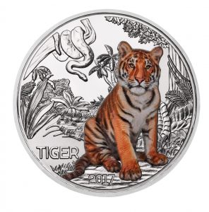 Austria 2017 Colourful Creatures Series - The Tiger Coin Reverse