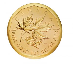 Canada 2007 Big Maple Leaf 100kg Gold Coin Reverse