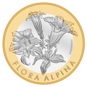 Switzerland 2017 Gentian 10 Franc Coin Reverse, Flora Alpina Series