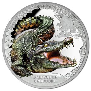 2017 Australia's Remarkable Reptiles - Saltwater Crocodile 1oz Silver Coin Reverse