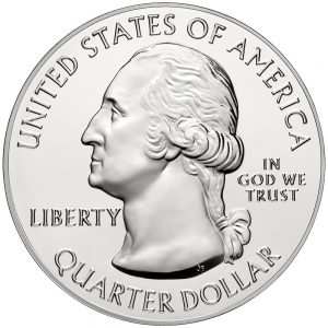 America The Beautiful 5oz Silver 2017 Effigy Mounds Quarter Dollar in Box Obverse