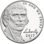 USA 2017 'Monticello' Jefferson Nickel Obverse