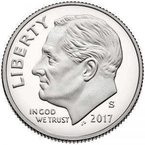USA 2017 Roosevelt Dime Coin Obverse