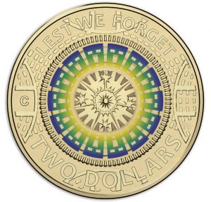 Australia 2017 Lest We Forget $2 Coin Reverse with "C" Mintmark