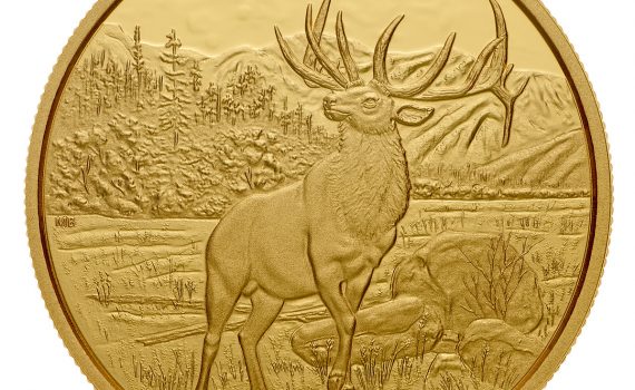 Canada 2017 $350 Pure Gold Majestic Elk Coin Reverse