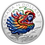 Canada 2017 Dragon Boat Festival high relief silver coin Reverse