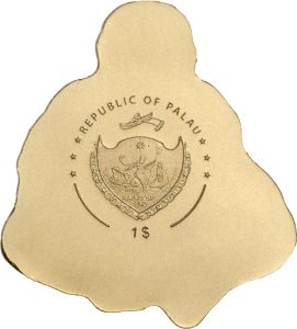 Palau 2017 Laughing Buddha Gold Coin Obverse