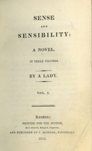 1st Edition Title Page of Sense and Sensibility from 1811