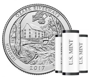 USA 2017 Ozark Riverways Quarter Dollar Coin Rolls