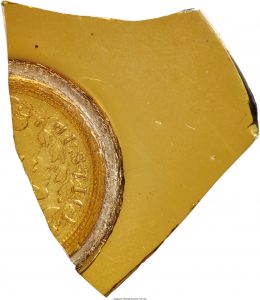 1942 1C Experimental Amber Glass Cent Fragment