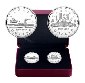 Canada 2017 30th Anniversary of the Loonie, 2 Coin Silver Set