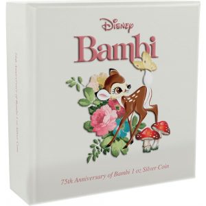 Bambi 75th Anniversary Silver 1oz Coin outer Box