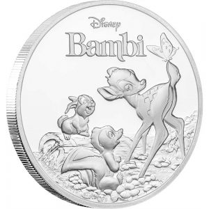 Bambi 75th Anniversary Silver 1oz Coin Reverse