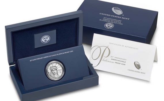 USA 2017 20th Anniversary Platinum Eagle Proof Coin with CoA