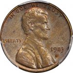 1983 D Lincoln Cent Struck on a Copper Planchet