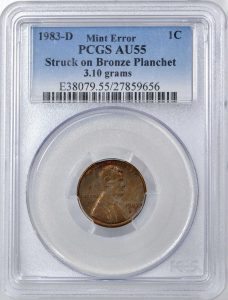 1983 D Lincoln Cent Struck on a Copper Planchet