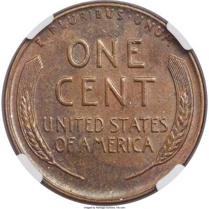 1943 Bronze Lincoln Cent Reverse, NGC MS62BN