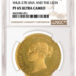 NGC Graded PF 65 Ultra Cameo 1839 Una and the Lion Gold Coin