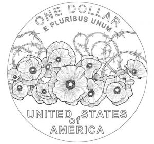 Final Design for 2018 WWI Centennial Silver Dollar coin Reverse
