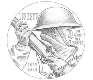 Final Design for 2018 WWI Centennial Silver Dollar coin Obverse