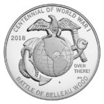 USA WWI Centennial Marines Silver Medal Reverse