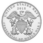 USA WWI Centennial Navy Silver Medal Reverse